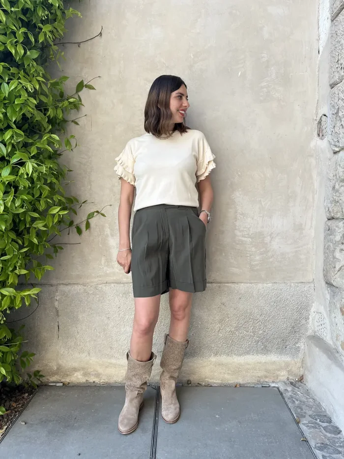 MAGLIA IN VISCOSA CON MANICA ROUGE - immagine 2