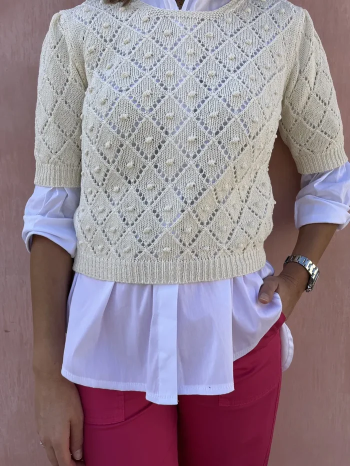 MAGLIA MEZZA MANICA CROCHET - immagine 2