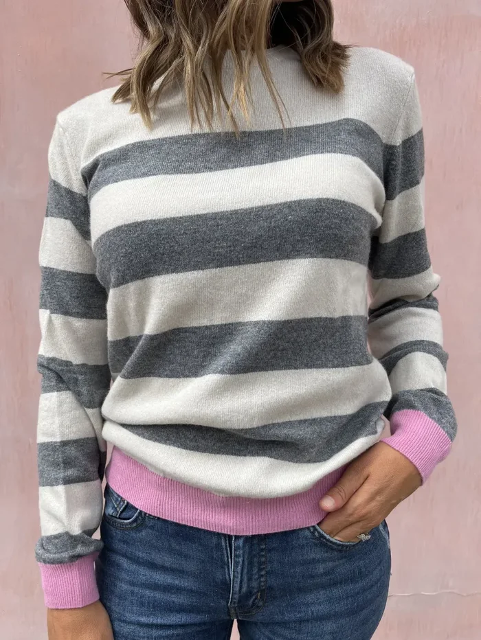 MAGLIA RIGHE LANA CASHMERE - immagine 2