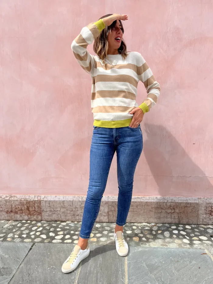 MAGLIA RIGHE LANA CASHMERE - immagine 3