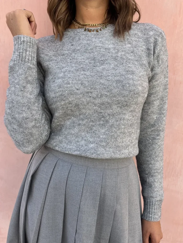 MAGLIONE GIROCOLLO PAILLlETTES