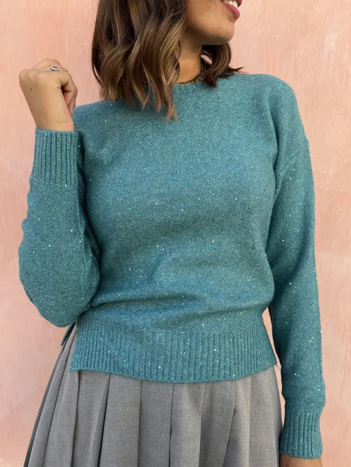 MAGLIONE GIROCOLLO PAILLlETTES - immagine 3