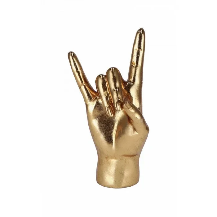 Mano dorata in resina corna 25 cm – Rock