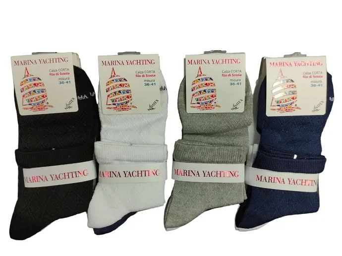 Marina Yachting 12 Paia di calze corte donna in filo di scozia Art MF522