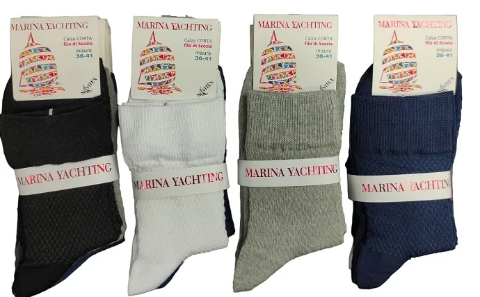 Marina Yachting 12 Paia di calze corte donna in filo di scozia Art MF536 Online ora