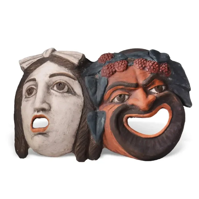 Maschera della Commedia e della Tragedia in Terracotta