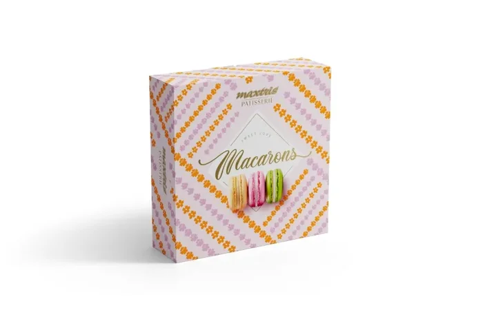 Maxtris Confezione Macarons Assortiti Nocciola, Pistacchio e Yogurt 210 Gr