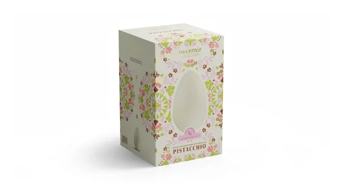 Maxtris Uovo di Pasqua Cioccolato Bianco Granella di Pistacchio 450 Gr