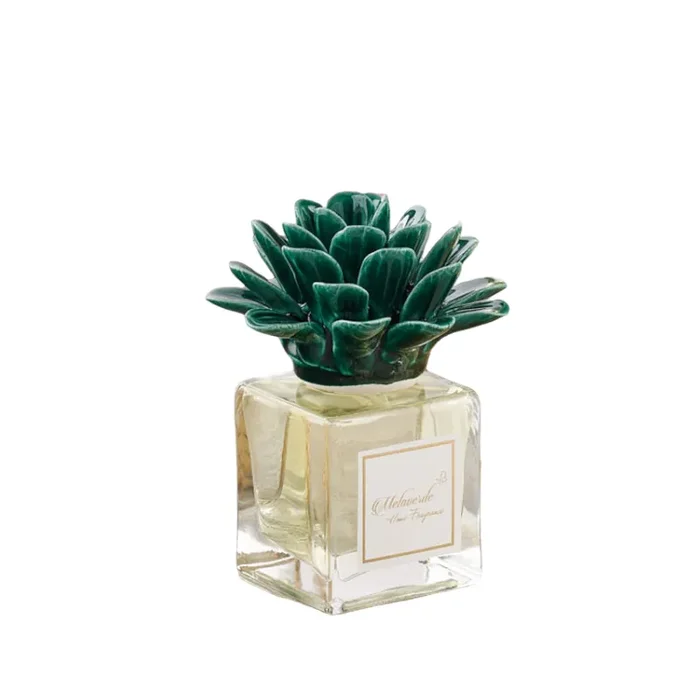 Melaverde Profumatore Quadro in Vetro Decoro Dahlia 100 ml Verde