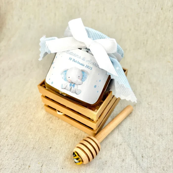 Miele millefiori artigianale da 50 gr-140gr-250 gr in Cassettina in 3D per battesimo, comunione, matrimonio ed eventi - immagine 2