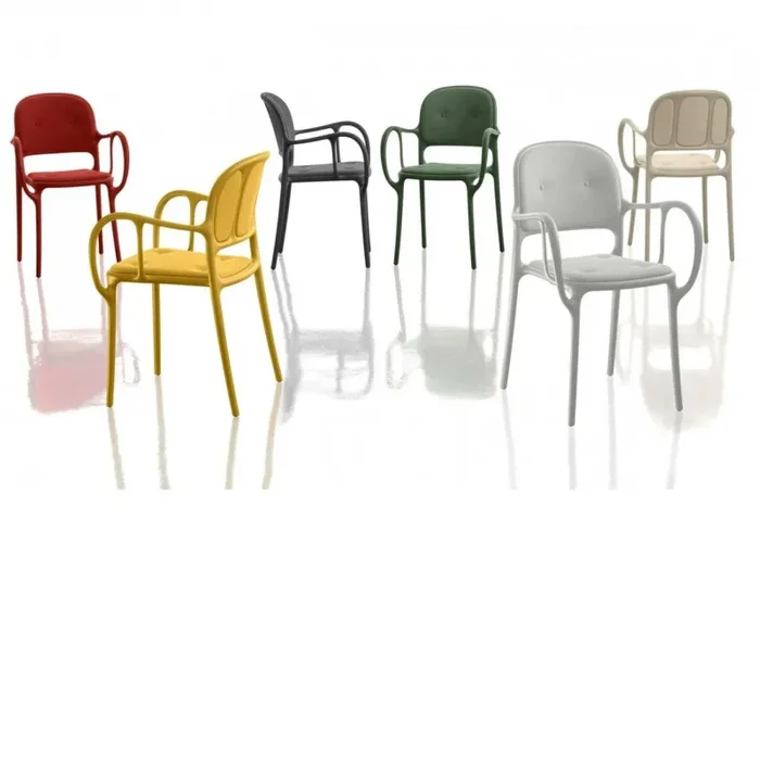 Milà sedia cuscino sedile/schienale impilabile con braccioli (confezione da 2)