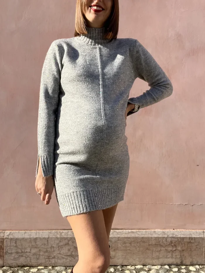 MINI ABITO IN MAGLIA CON PAILETTES Online ora