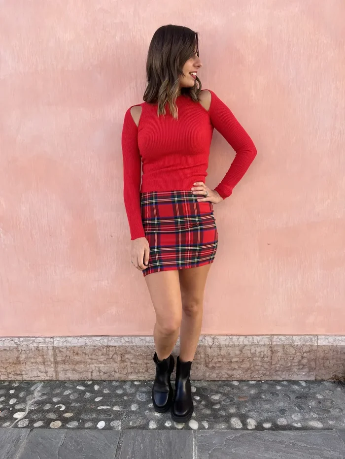 MINIGONNA TUBINO TARTAN Online - immagine 3