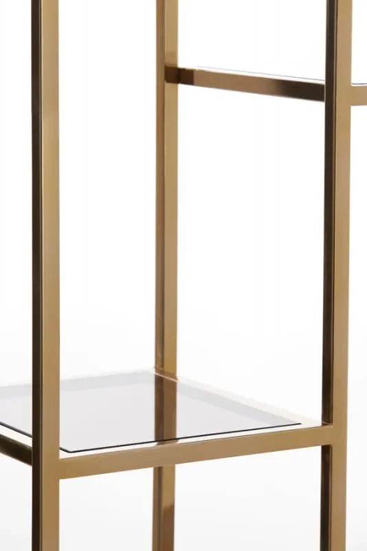 MOBILE A GIORNO IN METALLO ORO CON RIPIANI IN VETRO - immagine 2