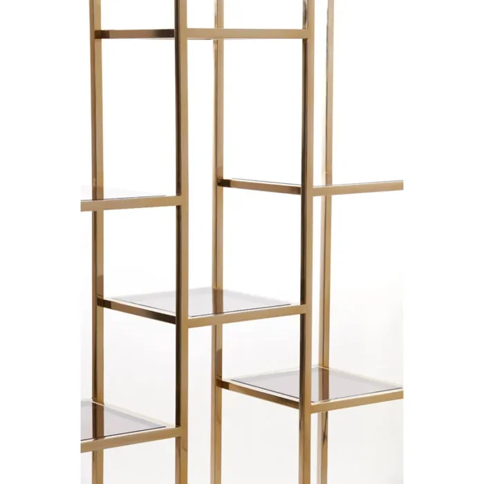 MOBILE A GIORNO IN METALLO ORO CON RIPIANI IN VETRO - immagine 3