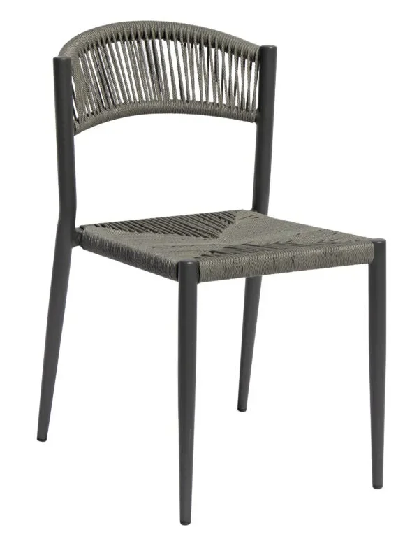 Moia Greenwood Sedia Milano Alluminio con Corda Grigio Antracite