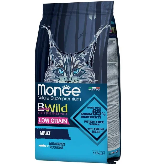 Monge BWild Gatto Low Grain Adult Acciughe 1,5kg