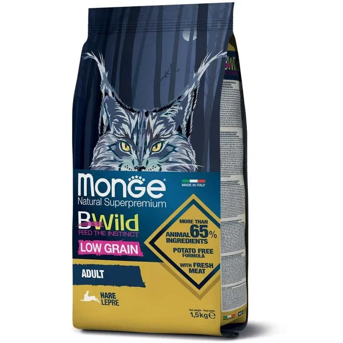 Monge BWild Gatto Low Grain Adult Lepre 1,5kg