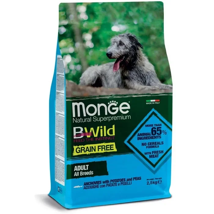 Monge BWild Grain Free All Breeds Adult Acciughe con patate e piselli Sconti