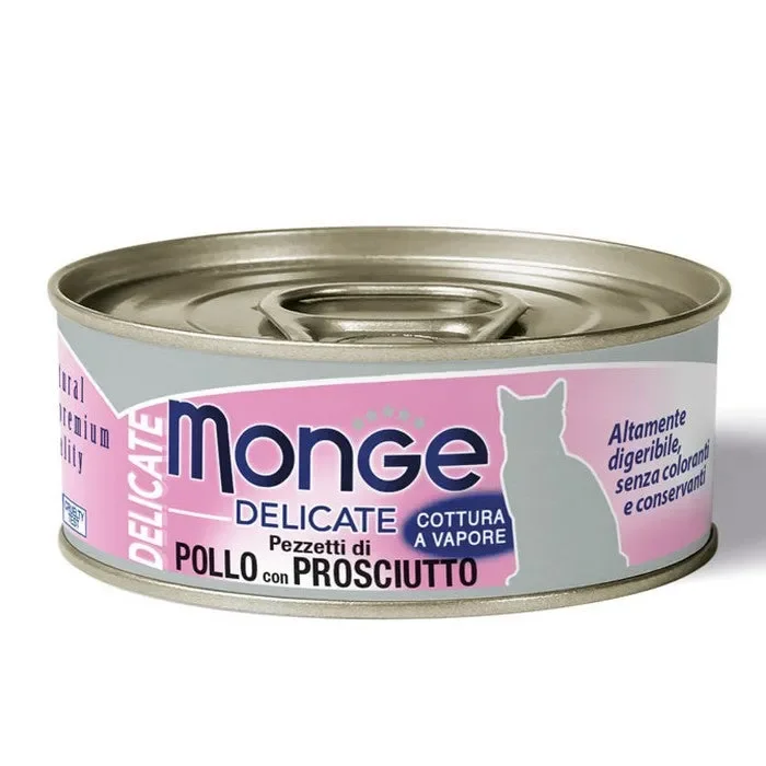 Monge Delicate Gatto Pezzetti di Pollo con Prosciutto – Adult 80g - immagine 3