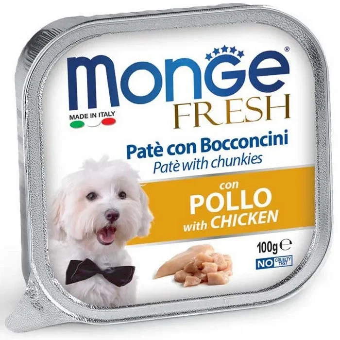 Monge Fresh Paté e Bocconcini con Pollo 100g