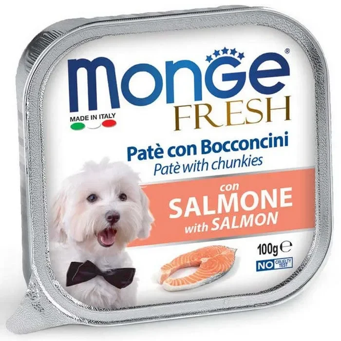 Monge Fresh Paté e Bocconcini con Salmone 100g Vendita calda