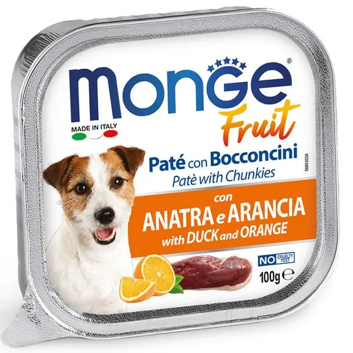 Monge Fruit Paté e Bocconcini con Anatra e Arancia 100g Vendita calda online
