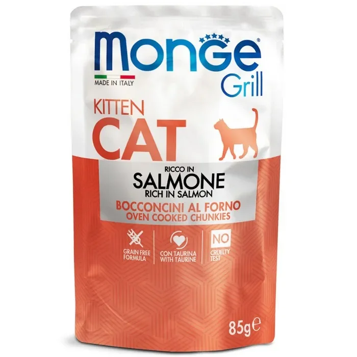 Monge Grill Gatto Bocconcini in Jelly – Ricco in Salmone – Kitten 85g