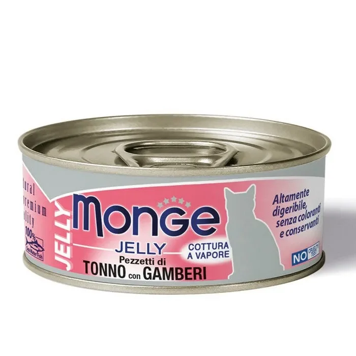 Monge Jelly Gatto Pezzetti di Tonno con Gamberi – Adult 80g