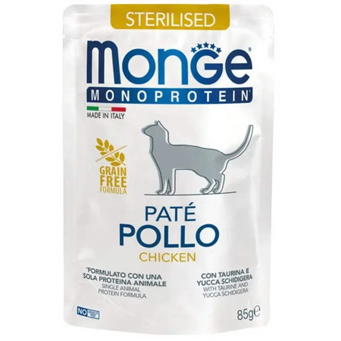 Monge Monoprotein Gatto Paté Pollo – Sterilised 85g Sconti