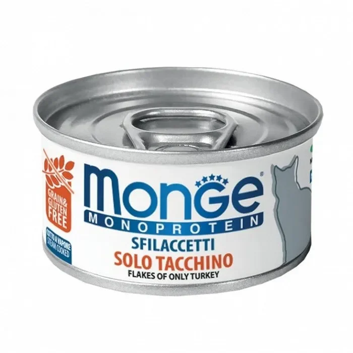 Monge Monoprotein Gatto Sfilaccetti solo Tacchino 80g
