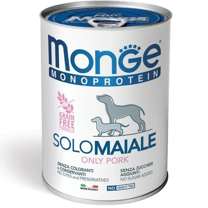 Monge Monoprotein Paté Solo Maiale 400g
