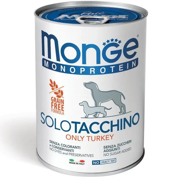 Monge Monoprotein Paté Solo Tacchino 400g