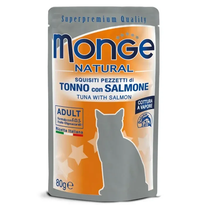 Monge Natural Gatto Pezzetti di Tonno con Salmone – Adult 80g Online ora