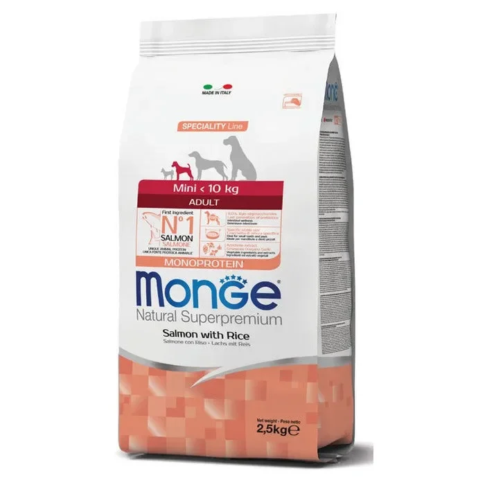 Monge Natural Superpremium Mini Adult Monoprotein Salmone con Riso Vendita calda online