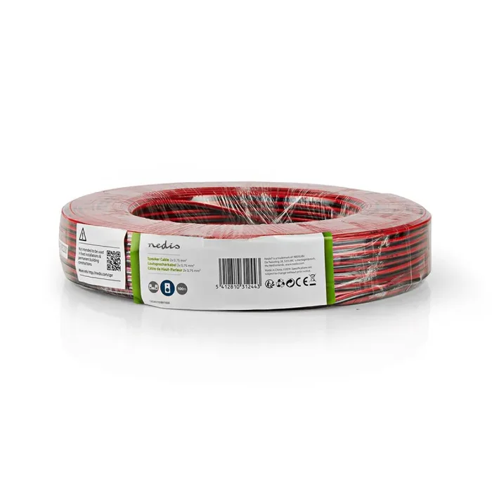 mt 100 Nedis Cavo per Altoparlante piattina rosso nera | 2x 0.75 mm² | CCA | PVC - immagine 2