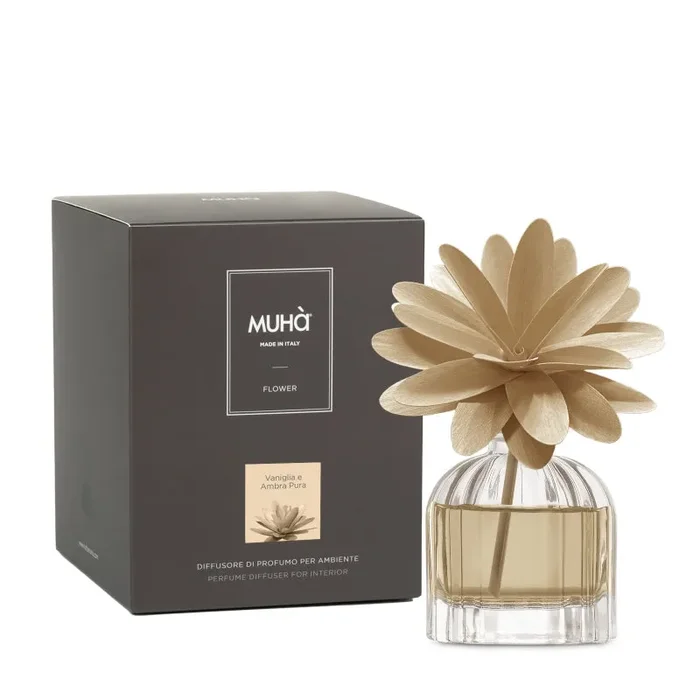 Muhà Profumatore D’Ambiente Flower Diffuser Vaniglia e Ambra Pura 60ml