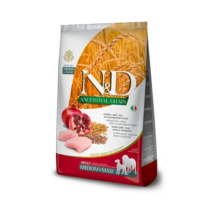 N&D Ancestral grain Dog Pollo e melograno Adult Medium Maxi