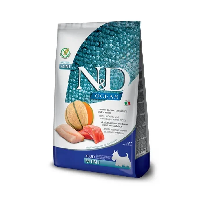 N&D Ocean Dog Salmone, merluzzo e cantalupo Adult Mini