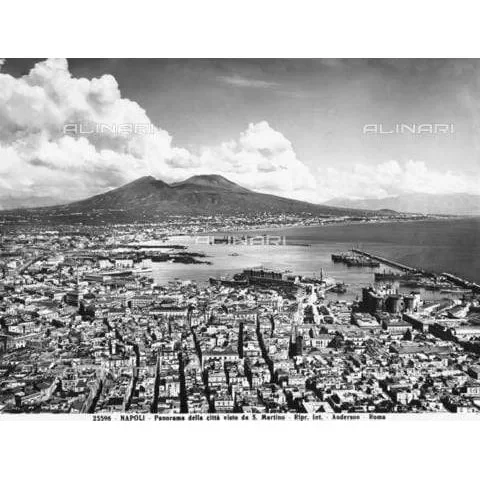 Napoli, Panorama da San Martino, Stampa Fotografica Alinari