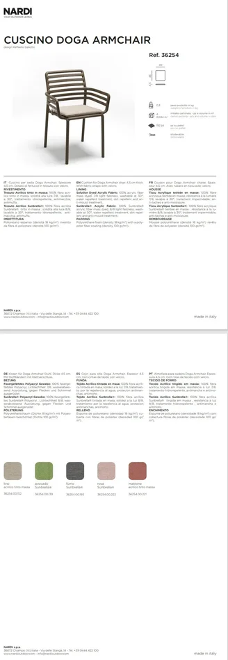 Nardi Cuscino Doga Bistrot Avocado Sunbrella - immagine 3