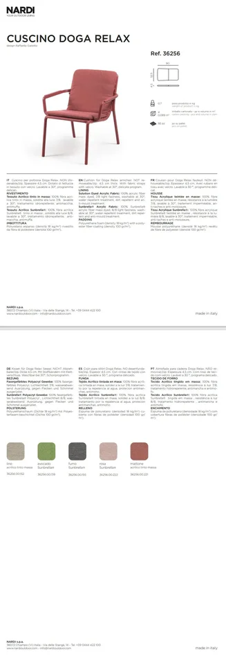 Nardi Cuscino Doga Relax Mattone Vendita calda online - immagine 3
