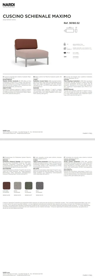 Nardi Cuscino Schienale Maximo per Sistema Modulare Cannella Sunbrella - immagine 3