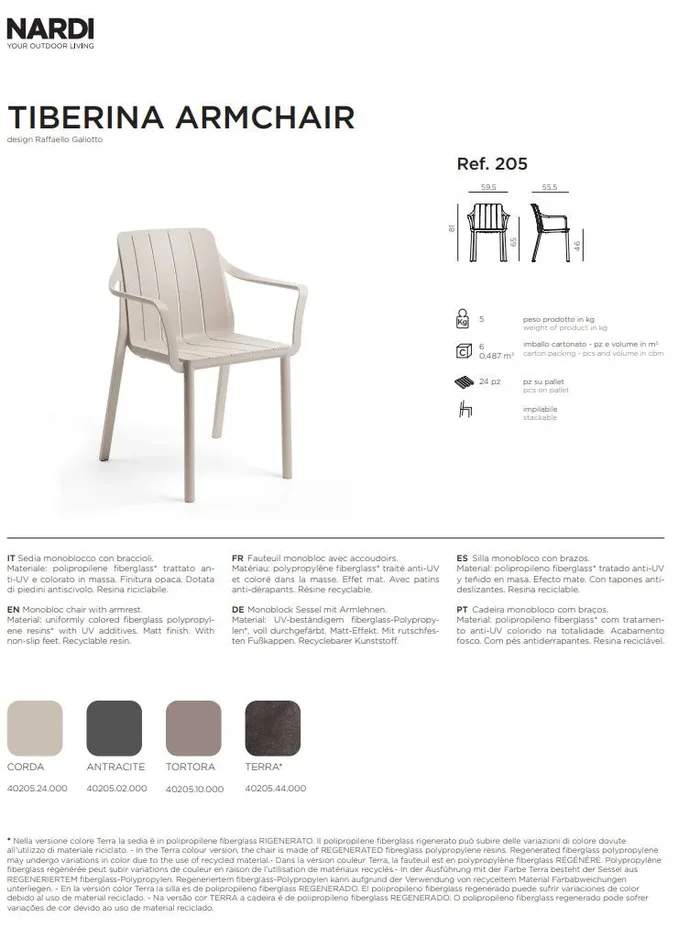 Nardi Sedia Tiberina Armchair Tortora - immagine 3