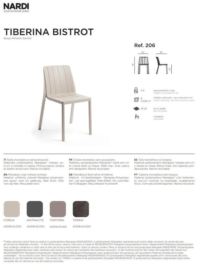 Nardi Sedia Tiberina Bistrot Tortora - immagine 2