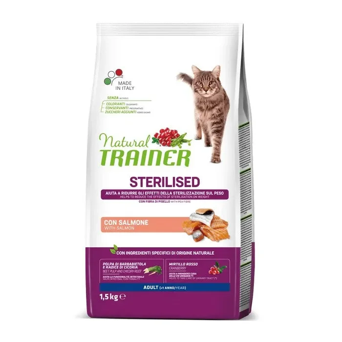 Natural Trainer Cat Adult Sterilised con Salmone Vendita calda online
