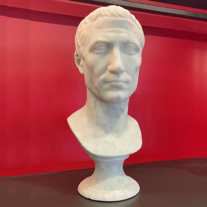 New – Giulio Cesare – Busto Scolpito in marmo 47 cm