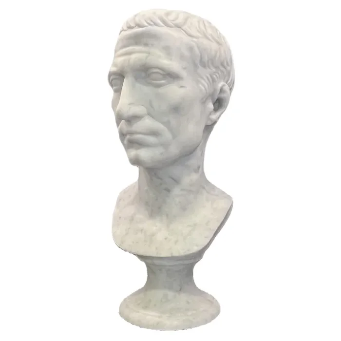 New – Giulio Cesare – Busto Scolpito in marmo 47 cm - immagine 2