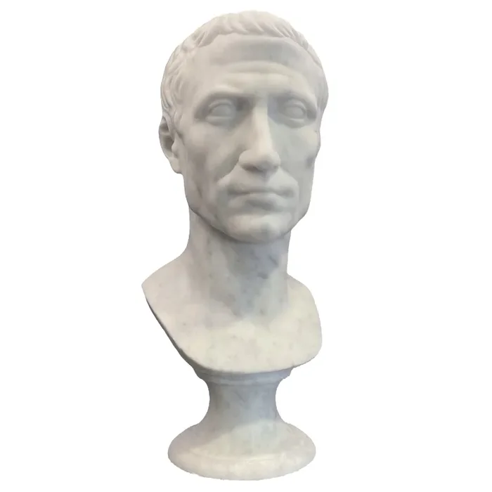 New – Giulio Cesare – Busto Scolpito in marmo 47 cm - immagine 3