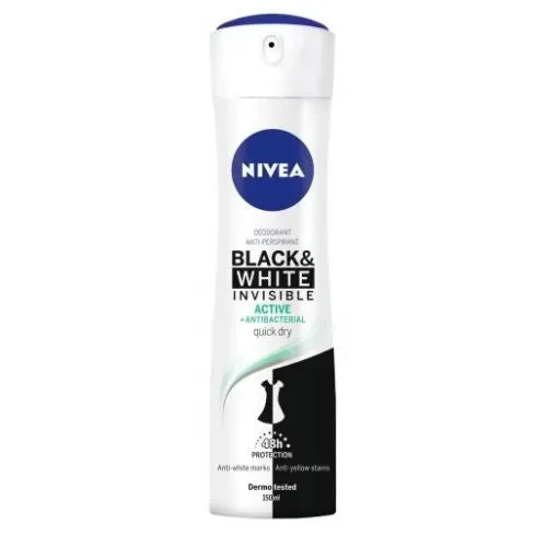 Nivea deodorante spray black & white invisible active 150 ml